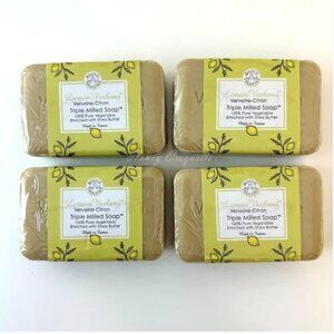 4 X Trader Joe's Bisous de Provence Lemon Verbena Triple Milled Soap Shea Butter
